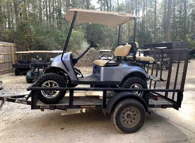 golf cart on trailer